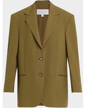 MICHAEL Michael Kors Ryan Stretch Wool Blazer - Green