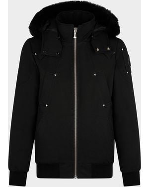 Moose Knuckles Apos;S Shearling Ballistic Bomber Jacket - Black