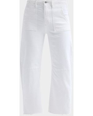 Le Jean Petite Stretch-Cotton Barrel Jeans - White