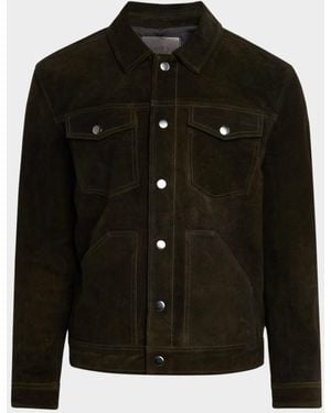 PAIGE Rubino Suede Shirt Jacket - Black