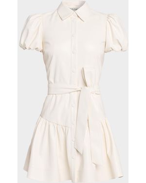 Alice + Olivia Henrietta Vegan Leather Mini Dress - Natural