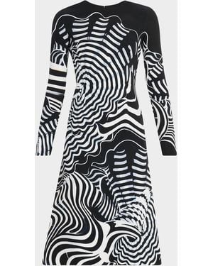 Mary Katrantzou Reeve Abstract-Print Crepe Midi Dress - Black