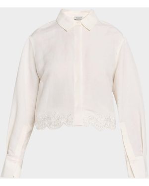 Jonathan Simkhai Ames Embroidered Linen-Blend Shirt - White