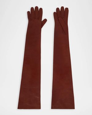 Etro Long Leather Gloves - Purple
