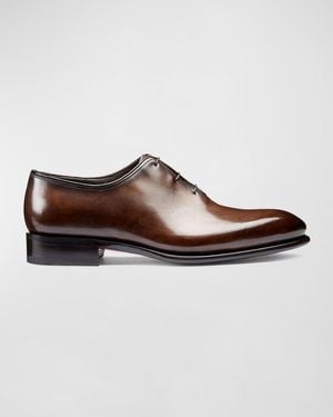 Santoni People Leather Dress Oxfords - Brown