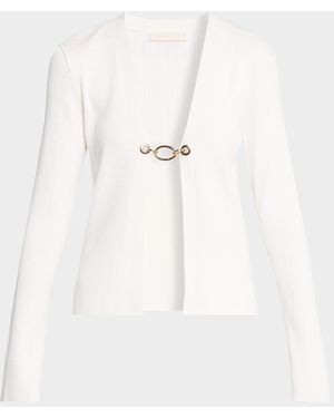 Ramy Brook Chloe Ribbed Cardigan - White