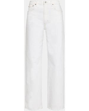 Agolde Harper Mid-Rise Straight-Leg Jeans - White