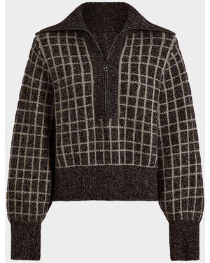 Varley Furley Checkered Boucle Pullover - Black