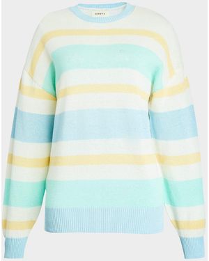 SER.O.YA Cassian Striped Linen-Blend Sweater - Blue