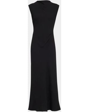 Vince Draped Mock Turtleneck Maxi Dress - Black