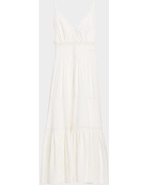 Kobi Halperin Alessia Tiered Lace-Trim Maxi Dress - White