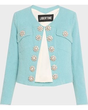 Libertine Aqua Boucle Heart Jacket - Blue