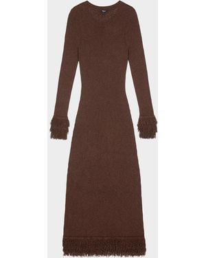 Rails Alejandra Fringe-Trim Knit Midi Dress - Brown