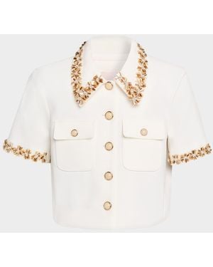 Cinq À Sept Aanya Sunflare Embellished Jacket - White