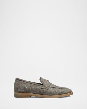 Bougeotte London Smog Wool Penny Loafers - Multicolor