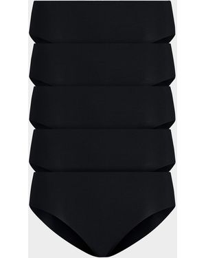 Commando Classic Low-Rise Microfiber Bikini Briefs, Pack Of 5 - Black