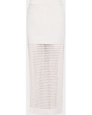Twp The Loophole Silk-Blend Maxi Skirt - White