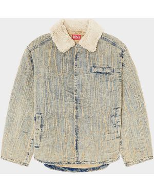 DIESEL Apos;S D-Ivar-S Furry Collar Jacket - Multicolor