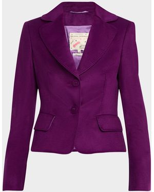 Maison Common Topstitched Single-Breasted Jacket - Purple