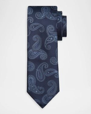 Canali Apos;S Paisley Jacquard Silk Tie - Blue