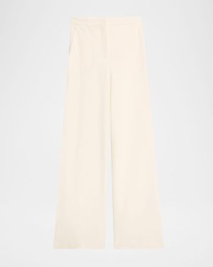 Max Mara Ponte Wide Leg Pants - Natural