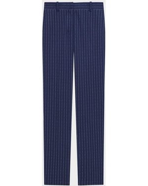 Theory Pinstripe Slim Pants - Blue
