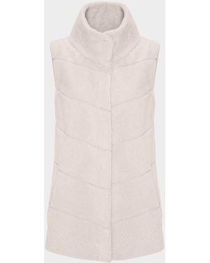 Gorski Reversible Textured Lamb Shearling Vest - Pink