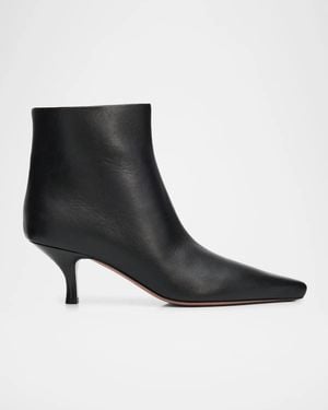 Paris Texas 60Mm Rose Snake-Printed Leather Ankle Boots - Black