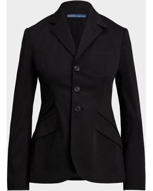 Polo Ralph Lauren Single-Breasted Satin Hacking Jacket - Black