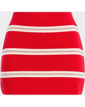 SER.O.YA Kian Striped Knit Skort - Red
