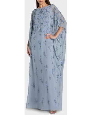 Mac Duggal Embellished Trapeze Dress - Blue