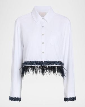 Cinq À Sept Sylvan Embellished Button-Front Shirt - White