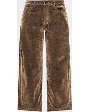 Ksubi Maxx Flocked Cotton Corduroy Wide-Leg Jeans - Brown