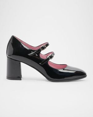 CAREL PARIS Alice Patent Leather Mary Jane Pumps - Black