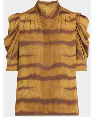 FRAME The Gillian Silk Top - Multicolor