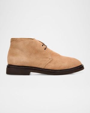 Brunello Cucinelli Apos;S Suede Chukka Boots - Natural