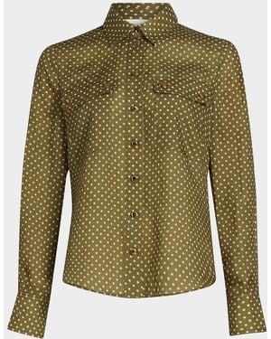 Zimmermann Luna Polka Dot Cargo Shirt - Green