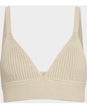 Michael Kors V-Neck Cashmere Bra - Natural