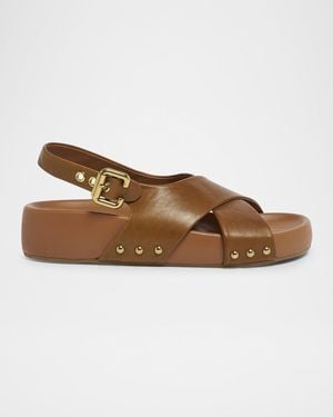 シューズ・サンダルその他 CHLOE Woman Flat sandals Brown CHC24W06SOJ 25E Chloé Shoes Woman Chloé-brown – Modecraze Inc.