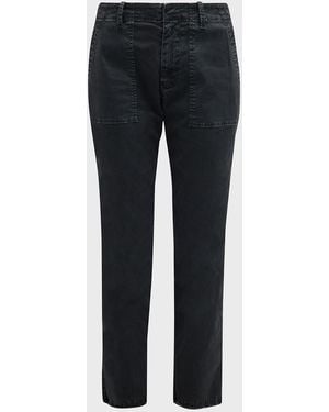 Nili Lotan Jenna Cropped Raw-Edge Pants - Black
