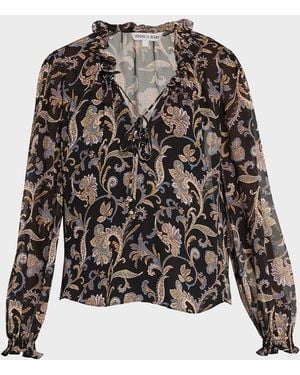Veronica Beard Hickory Paisley Blouse - Black