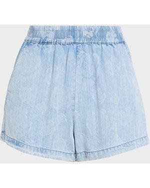 Generation Love Dorah Floral Denim Shorts - Blue