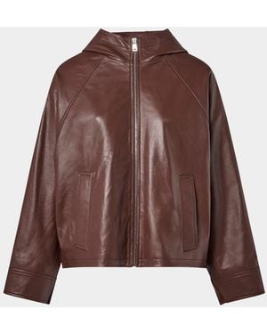 Yves Salomon Lamb Leather Jacket - Brown