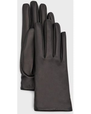 Saint Laurent Ysl Vintage-style Slit Gloves - Gray