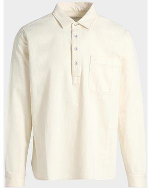 Rag & Bone Apos;S Denim Long-Sleeve Polo Shirt - White
