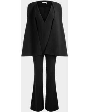 Alice + Olivia Nova Cape Jumpsuit - Black