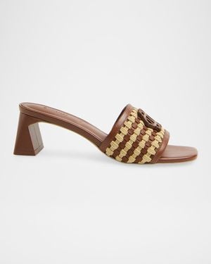 Jonathan Simkhai Sydney Rope Woven Leather Block-Heel Sandals - Brown