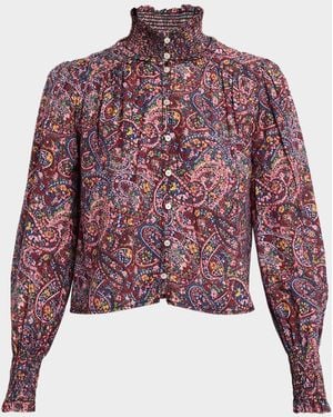 Cinq À Sept Pia Paisley Top - Red