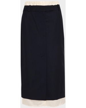 Rohe Boxer Detail Virgin Wool-Mohair Midi Skirt - Blue
