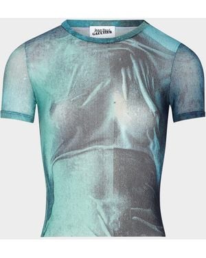 Jean Paul Gaultier Water-Print Mesh Baby T-Shirt - Blue
